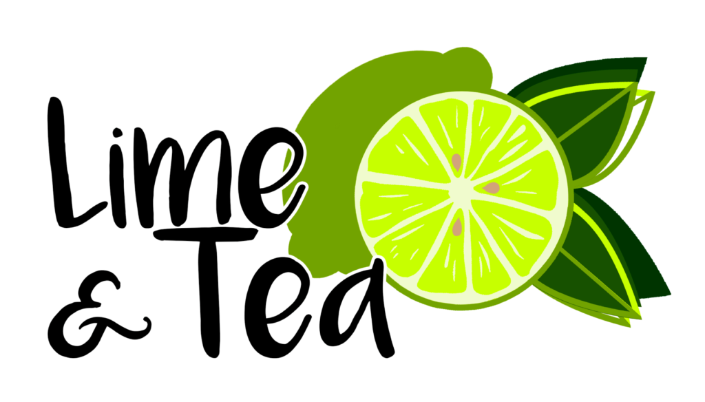 Lime & Tea Logo with black font and white border