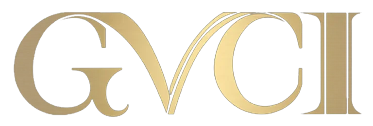 GVCI Logo, gold, transparent background