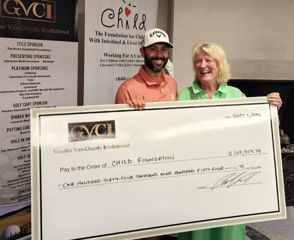 Adam Hadwin at GVCI 2022 raising funds for the CHILD foundation